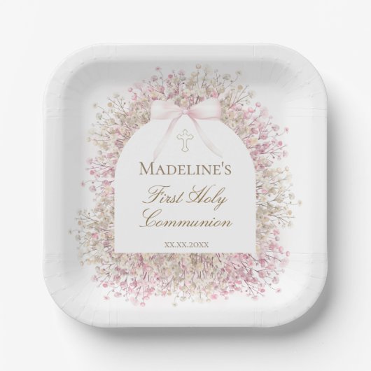 Assiettes En Carton First Communion girl (Recto)