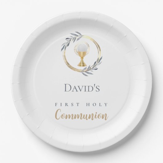 Assiettes En Carton First Holy Communion boy (Devant)