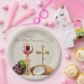 Assiettes En Carton First Holy Communion Eucharist Chalice Design (Fête)