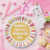 Assiettes En Carton First Trip Around Sun Ballon For Girl (Fête)