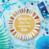 Assiettes En Carton First Trip Around The Sun Invitation (Fête)