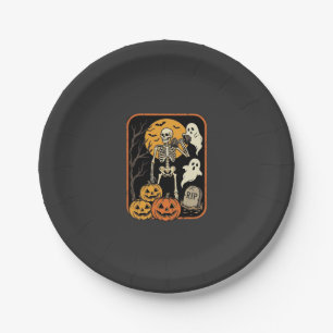 Assiettes En Carton Fitness Halloween squelette fantôme citrouille Wor