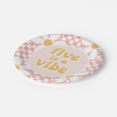 Assiettes En Carton Five est un Vibe Pink Daisy Checker (Angle)