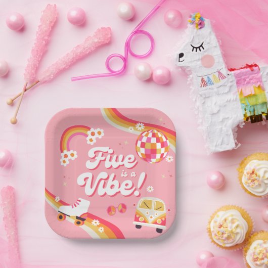 Assiettes En Carton Five est une Vibe Anniversaire Plates (Fête)