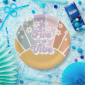 Assiettes En Carton Five est une Vibe Retro Sunshine Rainbow Daisy (Fête)