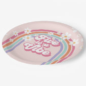Assiettes En Carton Five est Vibe Rainbow Pink 5e anniversaire (Angle)