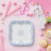 Assiettes En Carton Flacon de neige bleu glace (Fête)