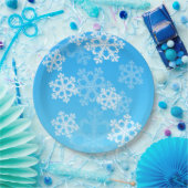 Assiettes En Carton Flacon de Noël bleu et blanc (Fête)