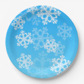 Assiettes En Carton Flacon de Noël bleu et blanc (Devant)