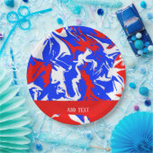 Assiettes En Carton Flacons de rouge, blanc et bleu (Fête)