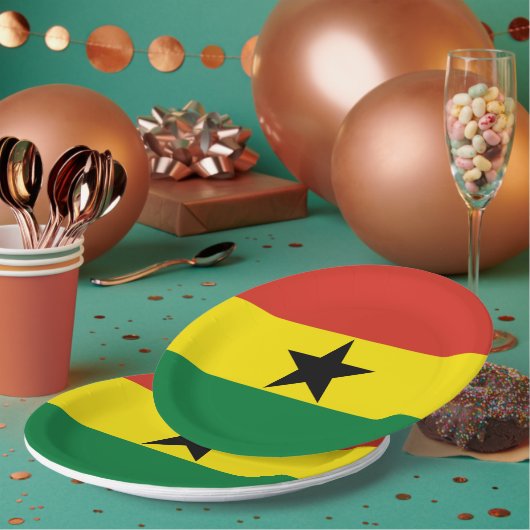 Assiettes En Carton Flag du Ghana (Multi)