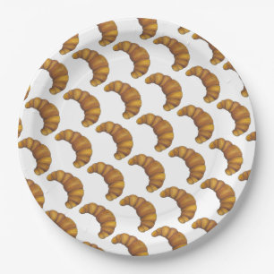 Assiettes En Carton Flaky Buttery Croissant Français Pâtisserie Footy