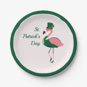 Assiettes En Carton Flamant rose Animal rose Saint Patrick