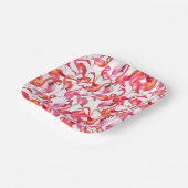 Assiettes En Carton Flamant rose Aquarelle En Aquarelles (Angulaire)