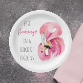 Assiettes En Carton Flamant rose Aquarelle Exotique Rose Moderne Avec 