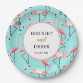 Assiettes En Carton Flamant rose Beach Wedding (Devant)