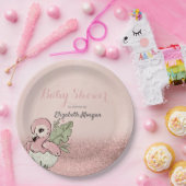 Assiettes En Carton Flamant rose bébé mignon Rose Parties scintillant (Fête)