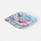 Assiettes En Carton Flamant rose Birthday Beach Party (Angulaire)