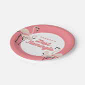 Assiettes En Carton Flamant Rose Chaud Dernière Fête de Fiançailles (Angle)