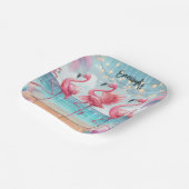 Assiettes En Carton Flamant rose Danse et fête de fête d'anniversaire (Angulaire)