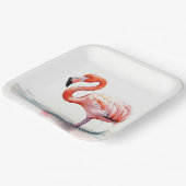 Assiettes En Carton Flamant rose de fête tropicale (Angulaire)