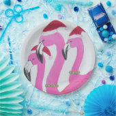 Assiettes En Carton Flamant rose de Noël (Fête)