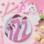 Assiettes En Carton Flamant rose de Noël (Fête)