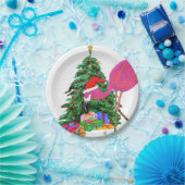 Assiettes En Carton Flamant rose et sapin de Noël (Fête)