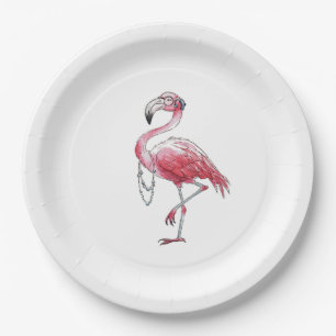 Assiettes En Carton Flamant rose fabuleux