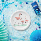 Assiettes En Carton Flamant rose Ocean Trio 2 plaque papier (Fête)