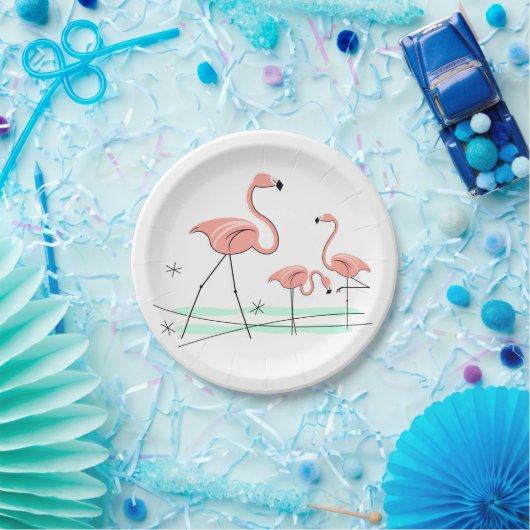Assiettes En Carton Flamant rose Ocean Trio 2 plaque papier (Fête)