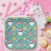 Assiettes En Carton Flamant rose Oiseaux Père Noël Noël à la fête de j (Fête)