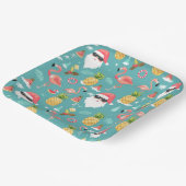 Assiettes En Carton Flamant rose Oiseaux Père Noël Noël à la fête de j (Angulaire)