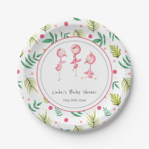 Assiettes En Carton Flamant rose Party Baby shower personnalisé