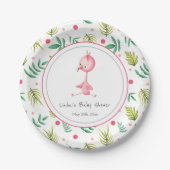 Assiettes En Carton Flamant rose Party Personnalisé Cute Baby shower (Devant)