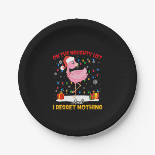 Assiettes En Carton Flamant rose  Père Noël Naughty List Flamant rose 