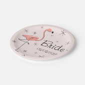 Assiettes En Carton Flamant rose Pink Bride et plaque papier Date (Angle)