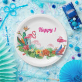 Assiettes En Carton Flamant rose Plaques de fête d'anniversaire (Fête)