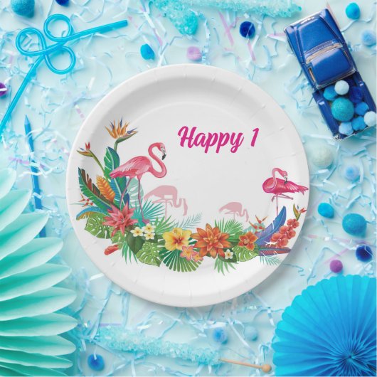 Assiettes En Carton Flamant rose Plaques de fête d'anniversaire (Fête)