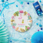 Assiettes En Carton Flamant rose Pool Party Paper Tropical Pool Party (Fête)