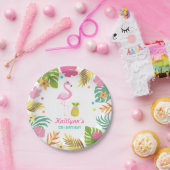 Assiettes En Carton Flamant rose Pool Party Paper Tropical Pool Party (Fête)