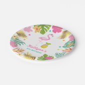 Assiettes En Carton Flamant rose Pool Party Paper Tropical Pool Party (Angle)