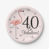 Assiettes En Carton Flamant rose rose 40 et fabuleuse plaque papier (Devant)