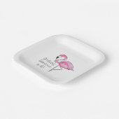 Assiettes En Carton Flamant rose rose flockant fabuleux à quarante (Angulaire)