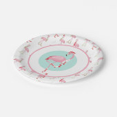 Assiettes En Carton Flamant rose rose pâle de Noël (Angle)