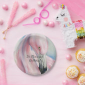 Assiettes En Carton Flamant rose rose Pastel Art (Fête)