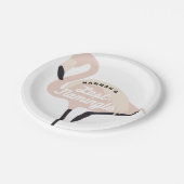 Assiettes En Carton Flamant rose rose rétro Dernière Fête des mariées (Angle)