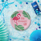 Assiettes En Carton Flamant rose rose tropical (Fête)