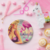 Assiettes En Carton Flamant rose tropical - Montage (Fête)