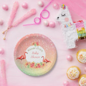 Assiettes En Carton Flamant rose tropical Parties scintillant Baby sho (Fête)